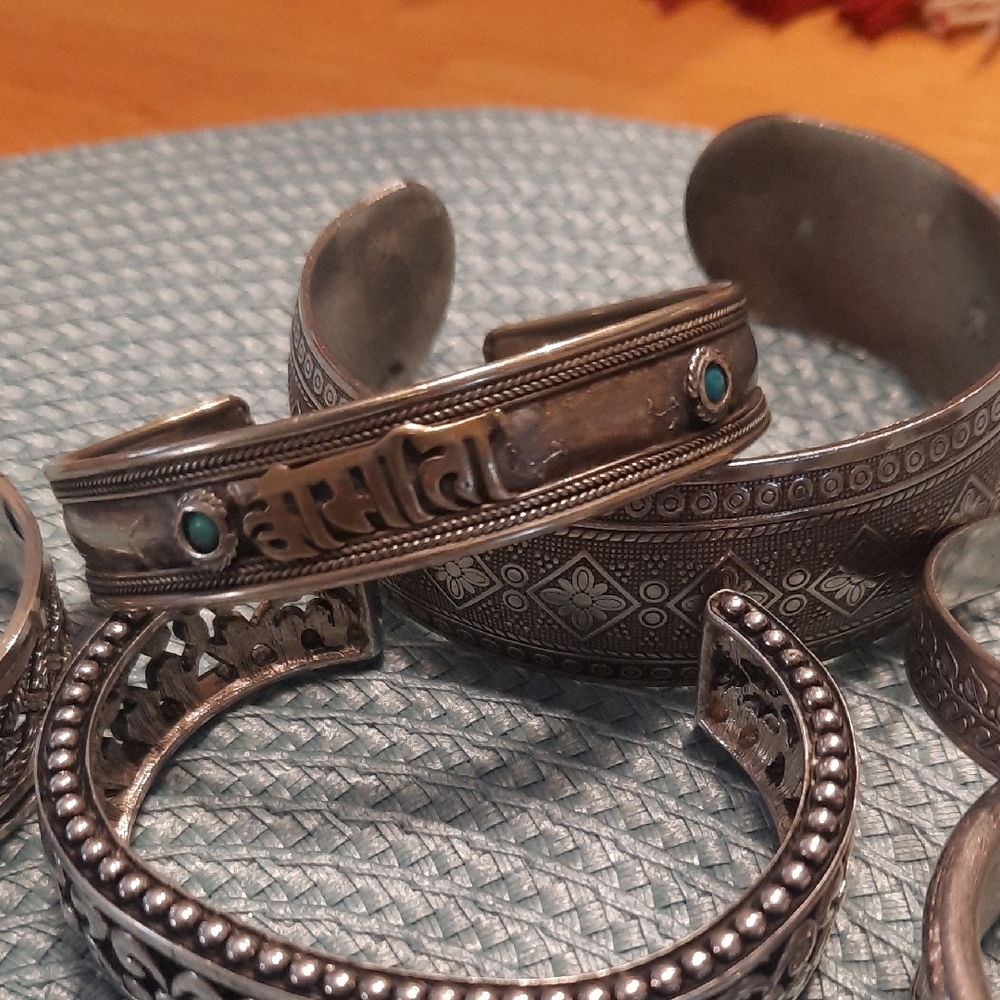 Set of Silver-Tone Cuff Bracelets - Picture 6 of 7
